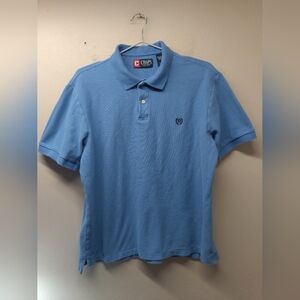 Vintage chaps classic polo knit blue chest emblem embroidered men's Large